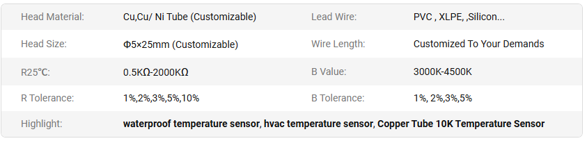 NTC Temperature Sensor NTC Temperature Sensor